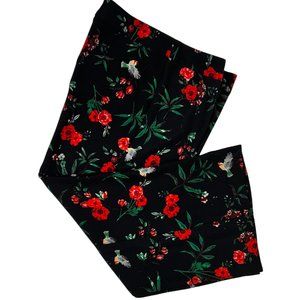 Gibson Latimer Black, Red and Green Floral Wide Leg Dress Pants Size 10
